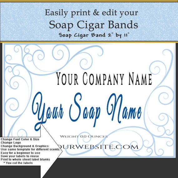Soap Label Soap Cigar Band DIY Soap Label DIY Print Label | Etsy