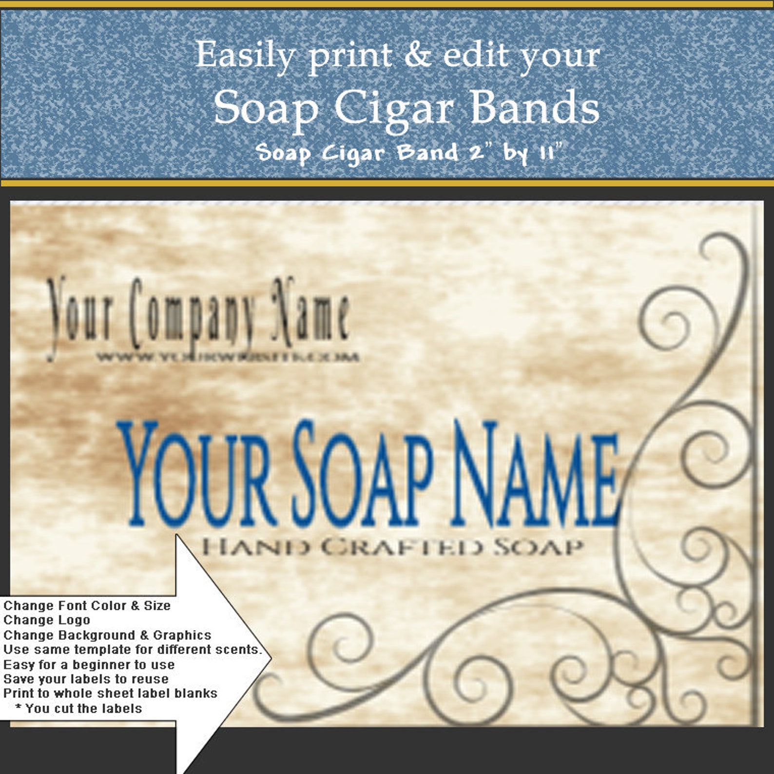 Printable Cigar Band Soap Labels