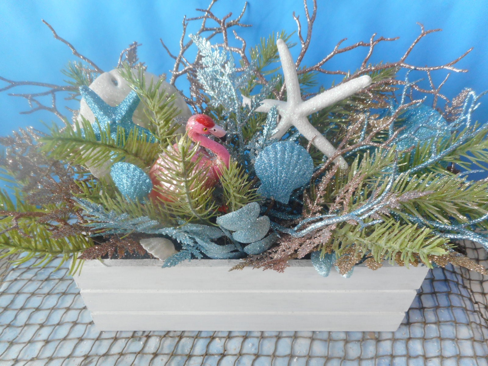 Shell Arrangments Christmas Sea Shell Arrangement/centerpiece-more CHOICES- Coastal Home ...
