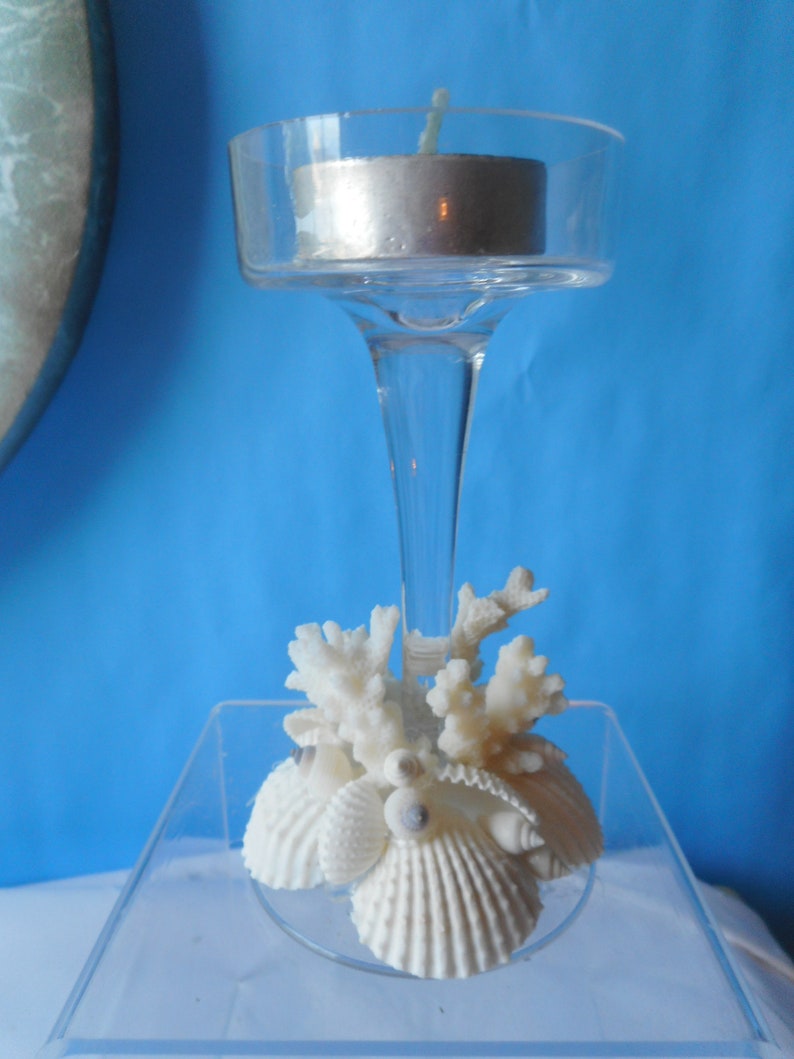 Sea Shell Glass Votive Candle HolderBeach DecorShell Etsy