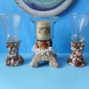 SeaShell Candle Centerpiece-Candle Holder-Beach Nautical Beach Coastal Home Decor