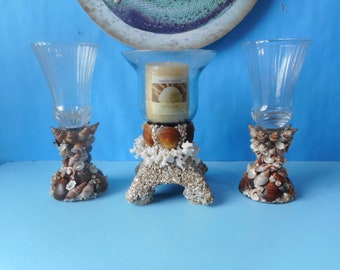 SeaShell Candle Centerpiece-Candle Holder-Beach Nautical Beach Coastal Home Decor