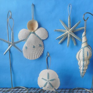 Sea Shell Ornament-Coastal Beach Tree Ornament-Coastal Christmas Home Decor S-1 COMBO SET 4-6"