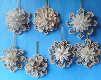 SeaShell Blossom Flower Ornaments-Coastal Tree Ornaments