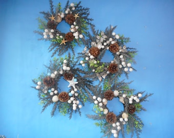 Christmas SeaShell Mini Wreath-Coastal Home Decor