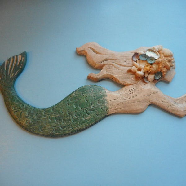 Wood Mermaid Wall Decor Etsy