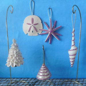 Sea Shell Ornament-Coastal Beach Tree Ornament-Coastal Christmas Home Decor S-2 COMBO SET 3-5"