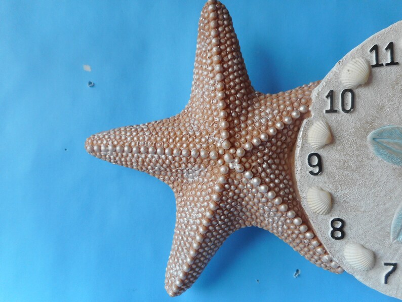 Sea Shell Coastal Beach Wall Clock-Clock With Sea shells-Seashell Art-Coastal Shell Clock