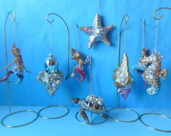 SeaLife Ornaments-Turtle, Seahorse, Mermaid, Starfish-Coastal Beach Ornaments