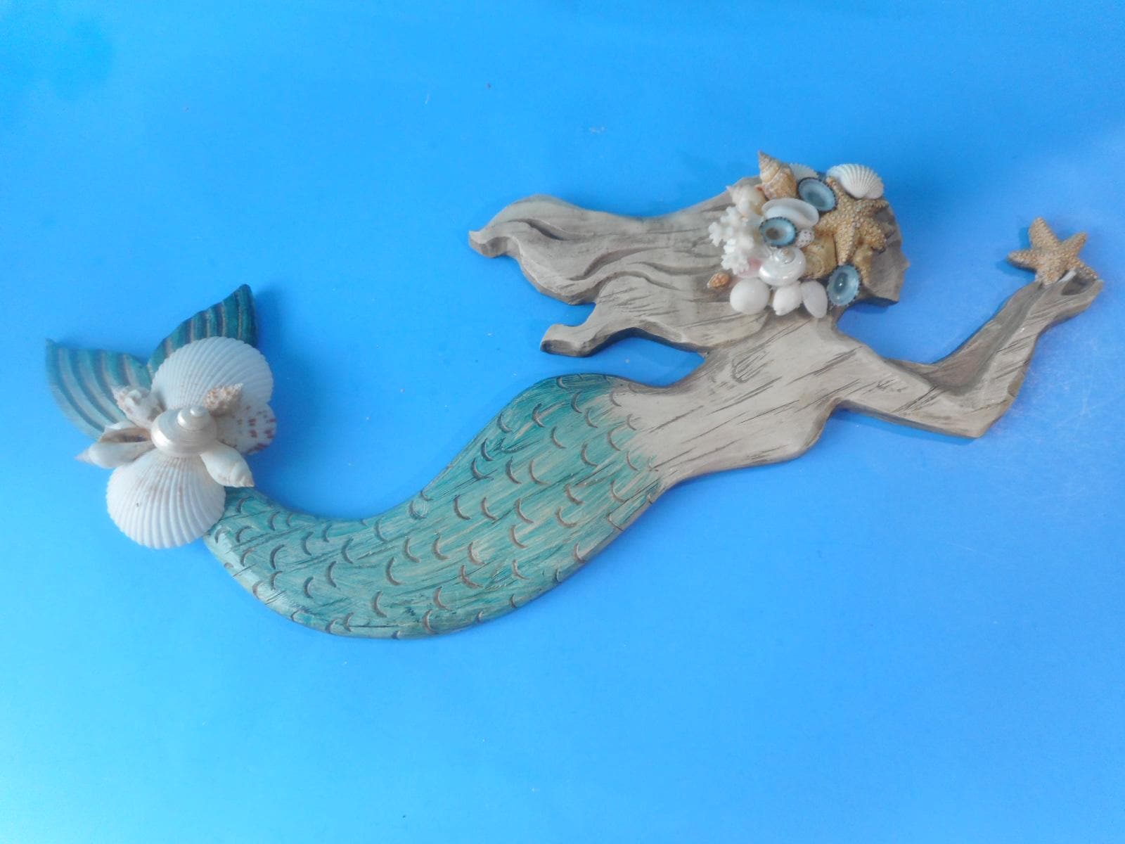 Seashell Mermaid Wall Sculpture: Coastal Beach Home Decor - Etsy