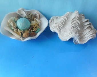 Clam Shell Table Decor-Resin-Coastal Nautical Beach