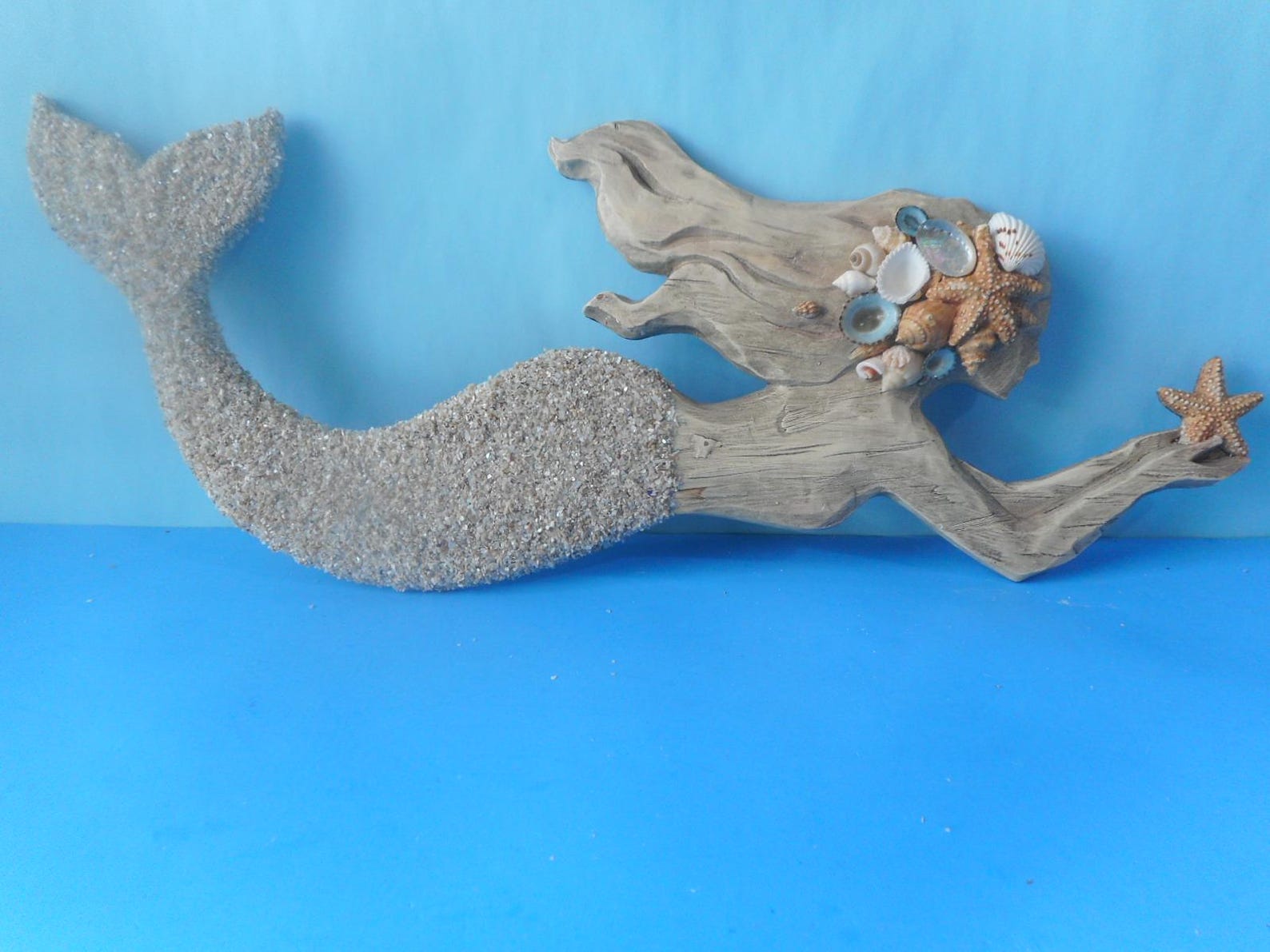 Seashell Mermaid Wall Sculpture: Coastal Beach Home Decor - Etsy