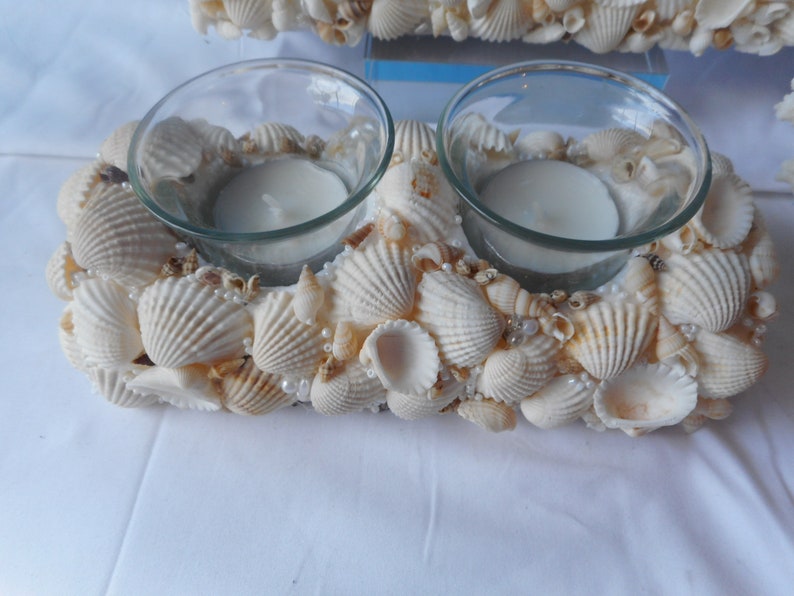 SeaShell Candle CenterpieceCandle HolderBeach Nautical Beach Etsy