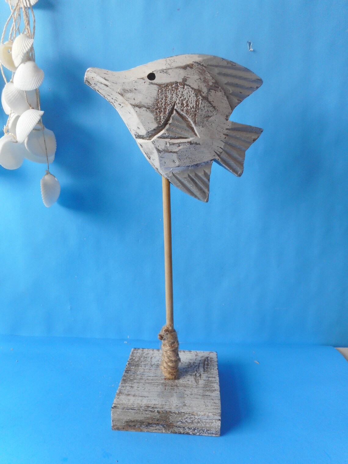 Sea Shell Wood Fish-coastal Home Decor-beach Decor-sea Shell - Etsy