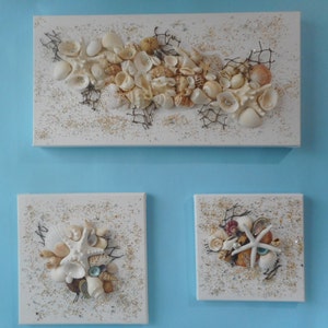 SeaShell Beach Canvas Wall Art - Coastal Nautical Beach Home Decor