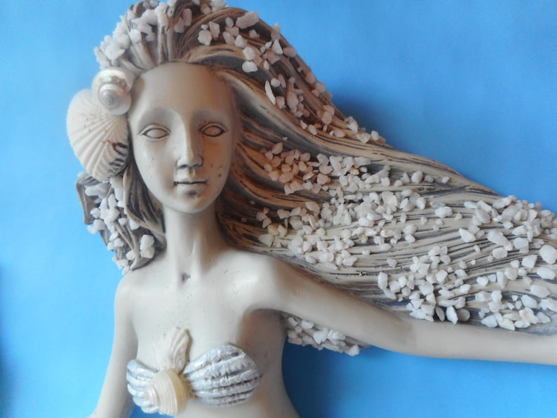 Seashell Wall Mermaidmermaid Art Sculpture Statue coastal Etsy
