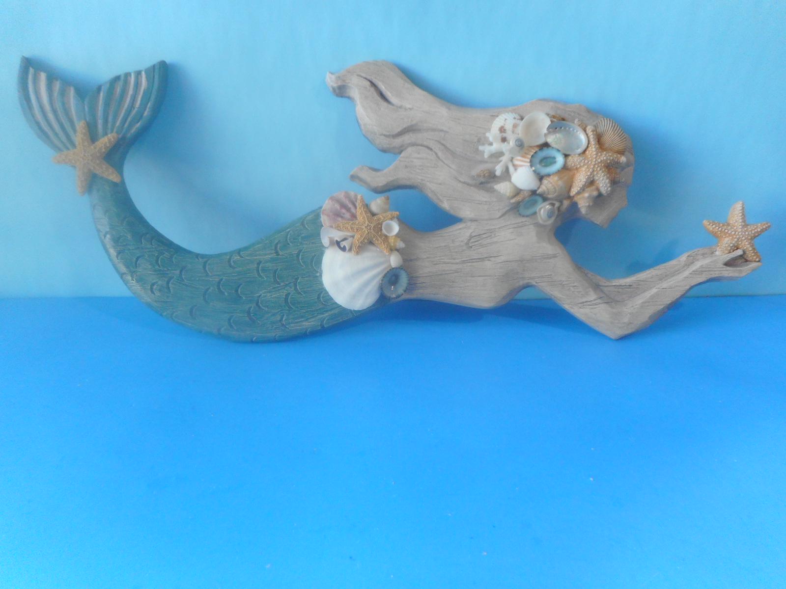 Seashell Mermaid Wall Sculpture: Coastal Beach Home Decor - Etsy