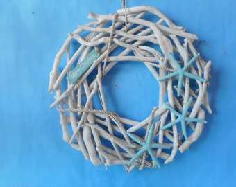 Christmas DriftWood Starfish Holiday Wreath