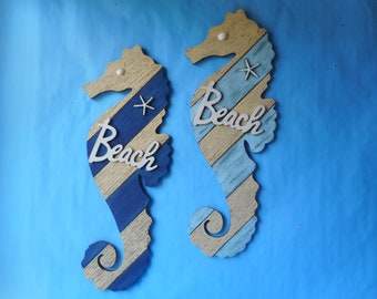 Wall Seahorse Decor- Coastal Nautical Home Decor