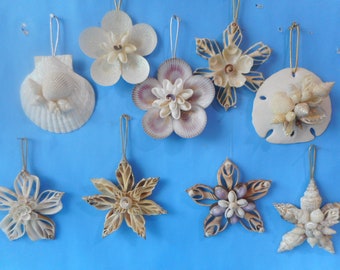 Tropical SeaShell Ornaments-Coastal Home Decor