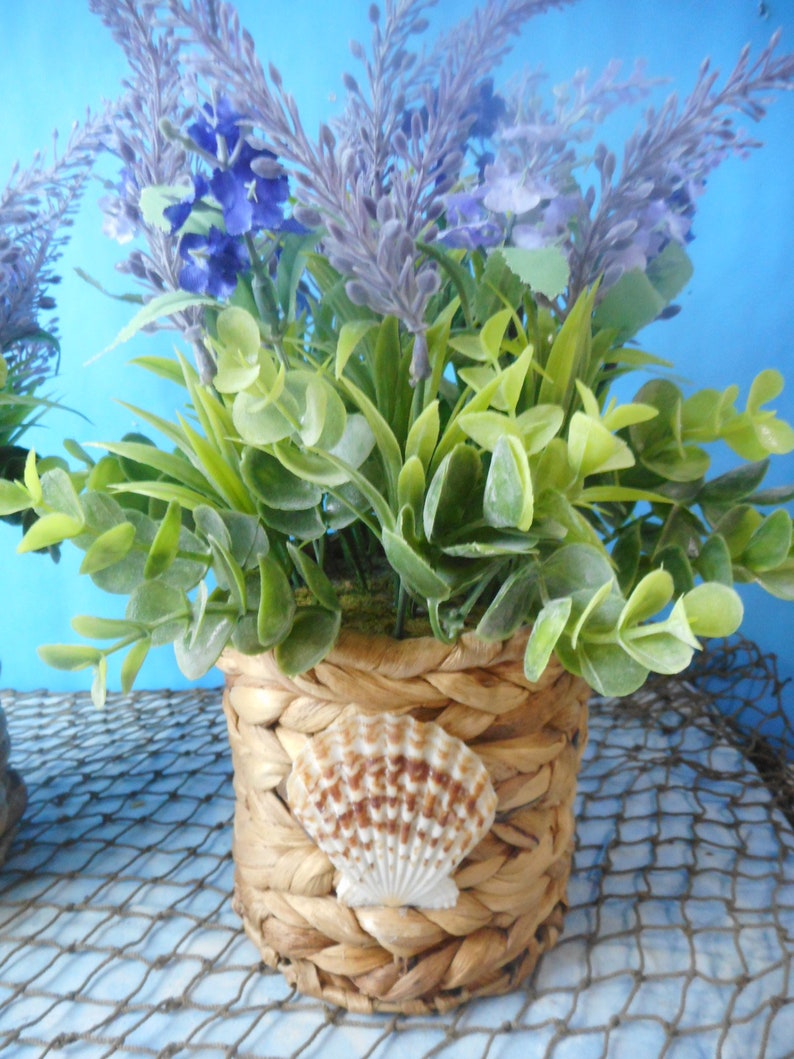 Artificial Sea Grass Starfish Arrangement Coastal Home Decor Etsy