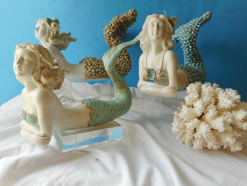 Stunning SeaShell Mermaid Statue Decor-Mermaid Art Mermaid image 1