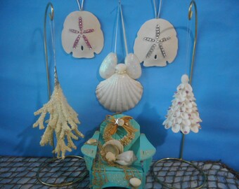 Sea Shell Ornament-Coastal Beach Tree Ornament-Coastal Christmas Home Decor