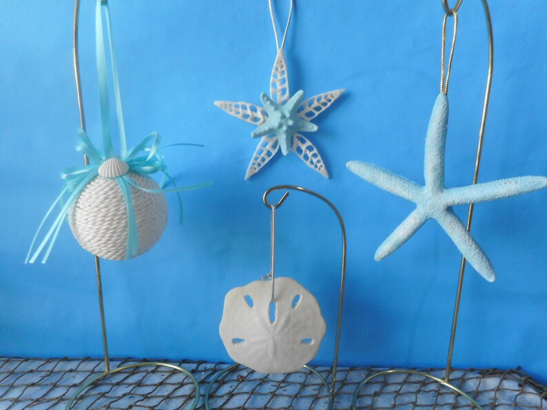 Sea Shell Ornament-Coastal Beach Tree Ornament-Coastal Christmas Home Decor S-7 COMBO SET 3-5"