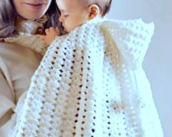 RETIREMENT SALE *** Vintage Crochet Pattern  PDF Baby Carrying Cape with Hood   Cloak Wrap Christening Baptism