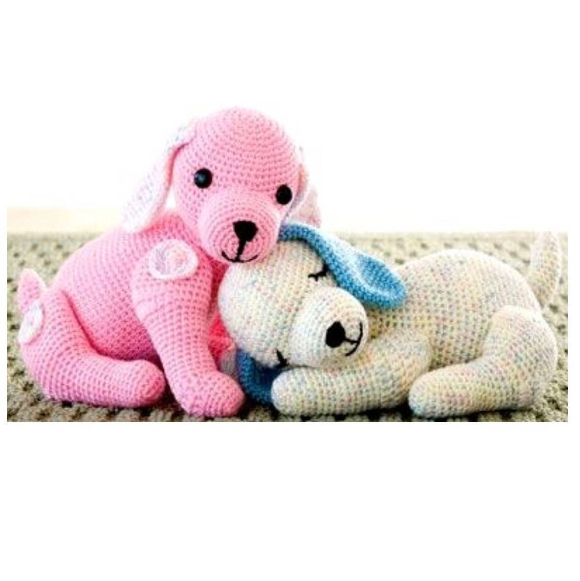 SALE *** Vintage Crochet Pattern Puppies Awake and Asleep   Dog Soft Toy Animal Pet Pup Puppy Labrador Amigurumi