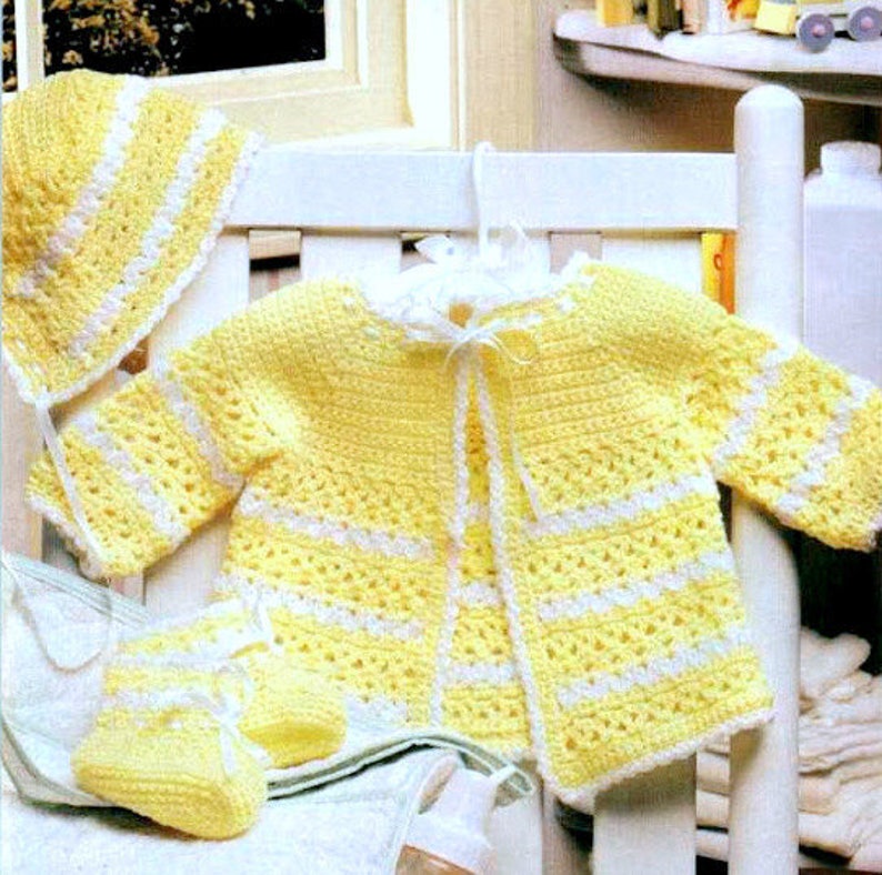 Vintage Crochet Pattern PDF Baby Matinee Set Jacket Etsy