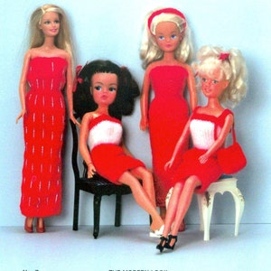 Vintage Knitting Pattern Barbie Sindy Teenage 11 and 12 Inch Fashion ...