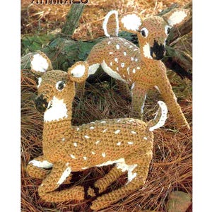 INSTANT DOWNLOAD PDF  Vintage Crochet Pattern  Deer Reindeer Fawn Retro 1970s Soft Toy Animal  Zoo Farm Woodland Christmas Decoration