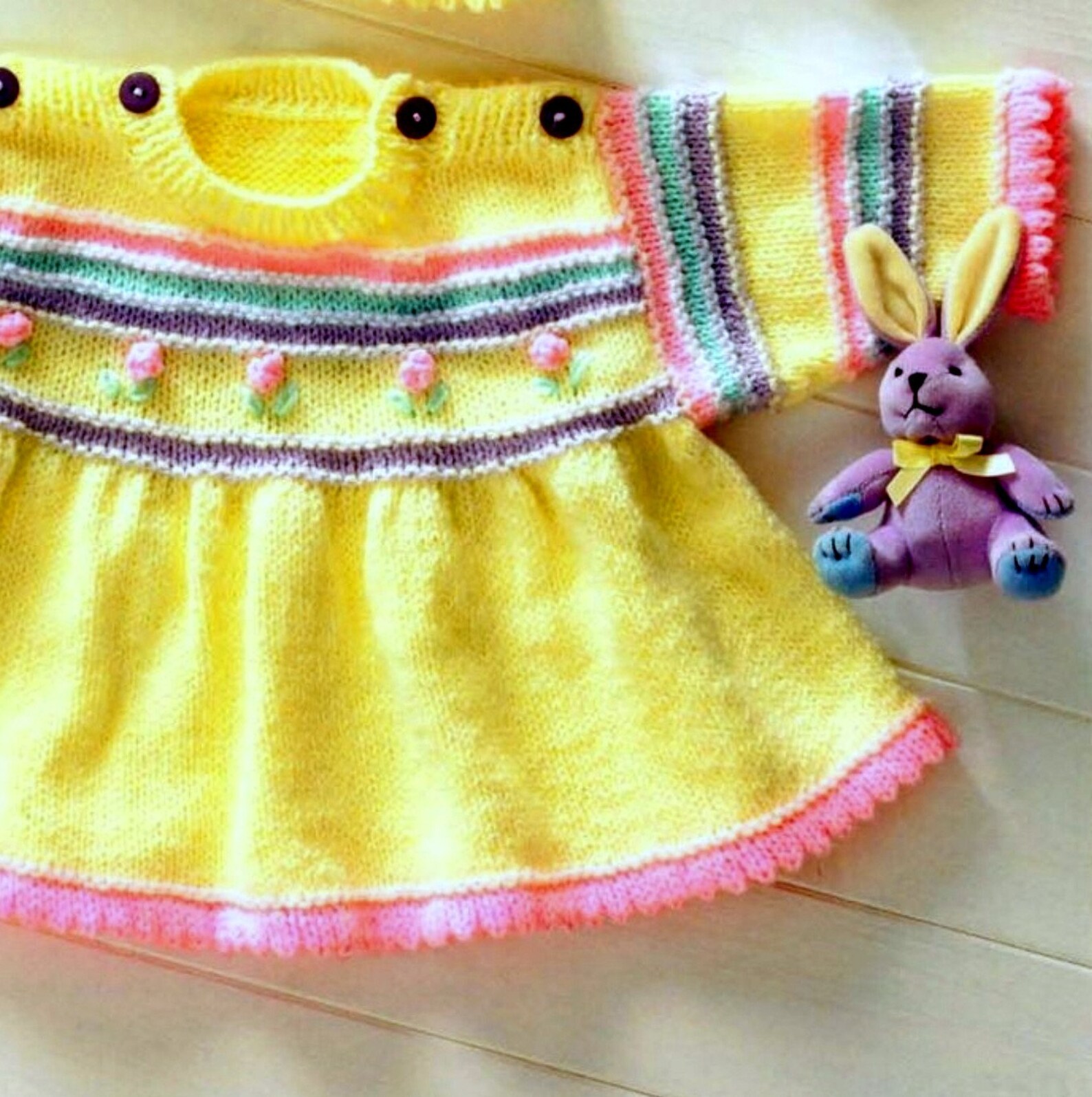 Vintage Knitting Pattern Baby Girls Ruffled Jacket and Dress Etsy UK