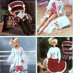 Vintage Knitting Pattern PDF Fashion Doll Clothes Honeymoon Cruise Wardrobe Dress Poncho Bikini Boy Girl Dolls Barbie Sindy image 2
