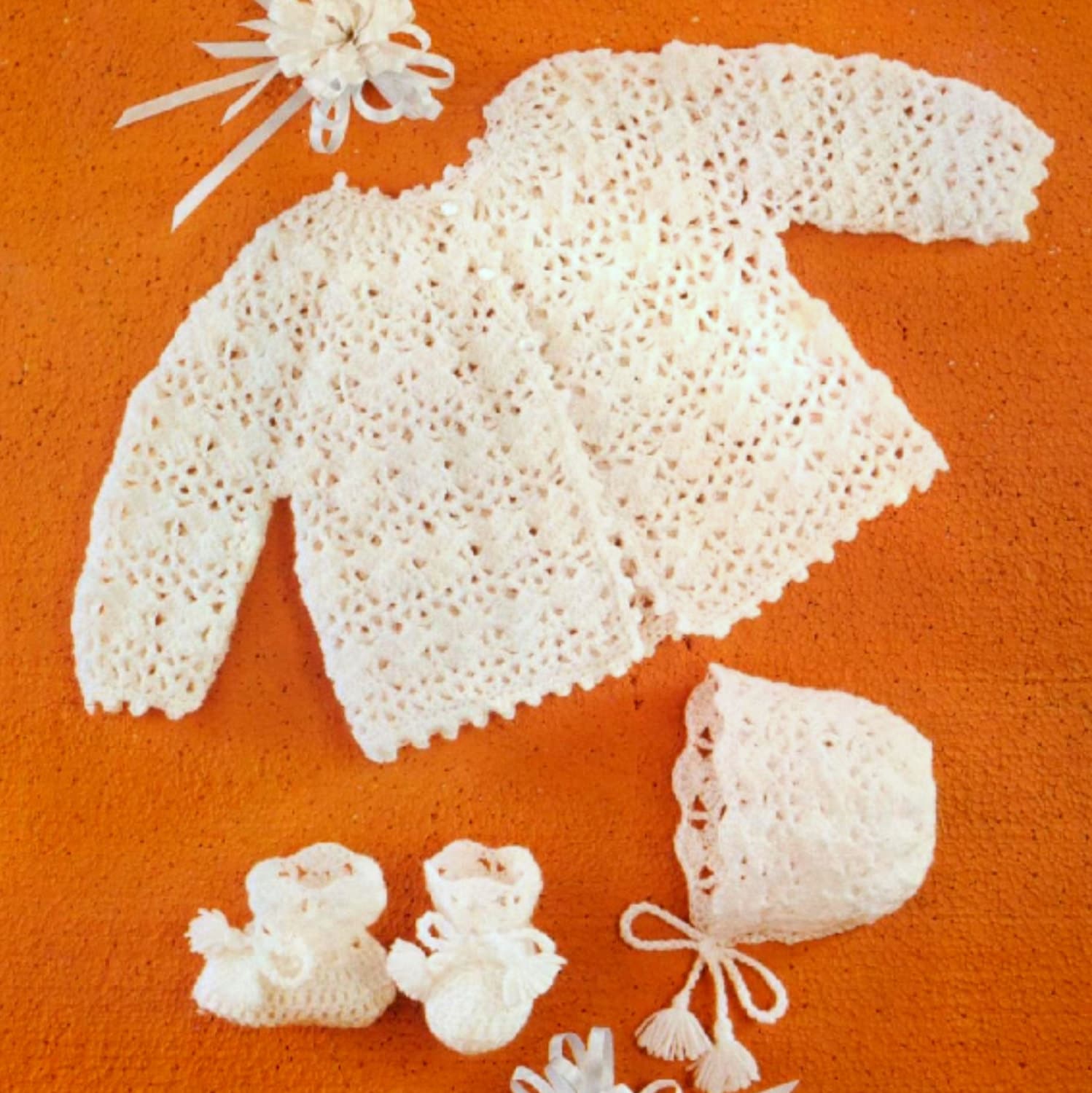 Vintage Crochet Pattern Baby Matinee Coat Jacket Angel Top Etsy