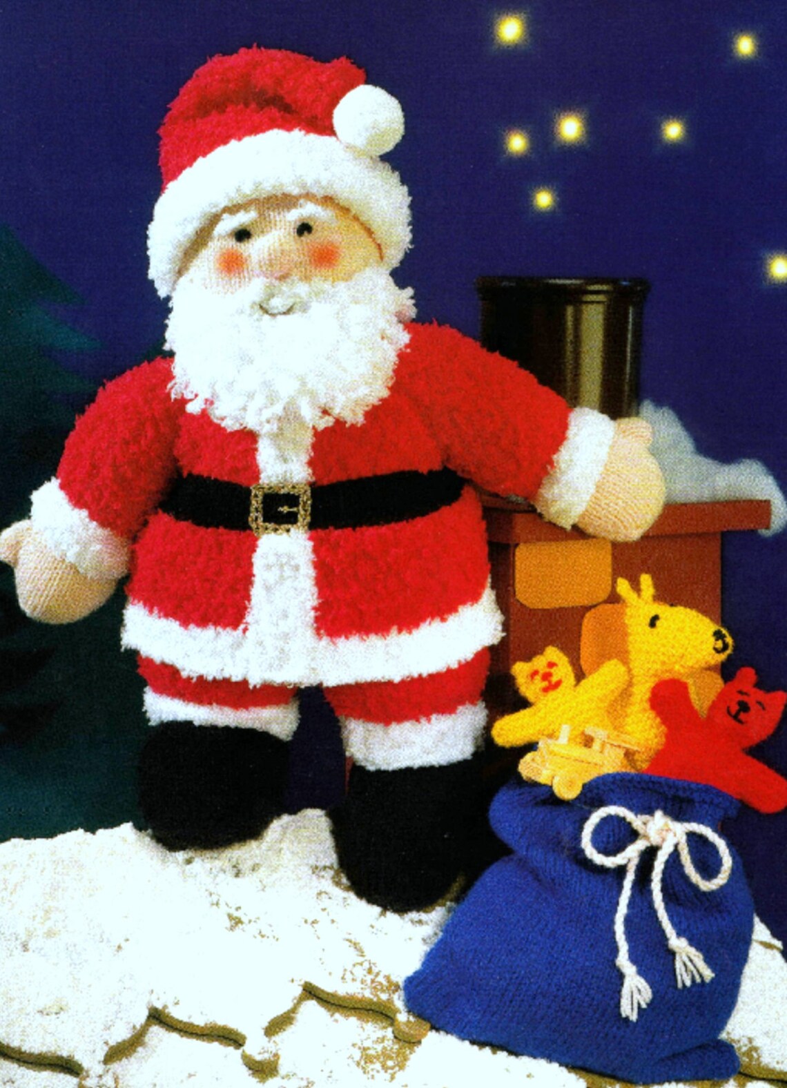 Vintage Retro Knitting Pattern PDF Father Christmas Santa | Etsy