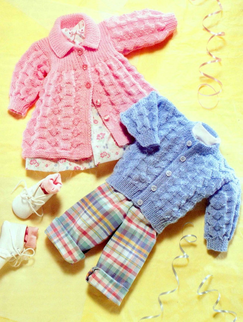 Vintage Knitting Pattern Baby Matinee Cardigan Jacket Coat Boy or Girl PDF image 2