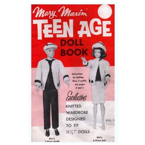 RETIREMENT SALE *** Vintage Knitting Pattern PDF  Teenage Fashion Doll Clothes   Barbie Ken Sindy  Teen Age