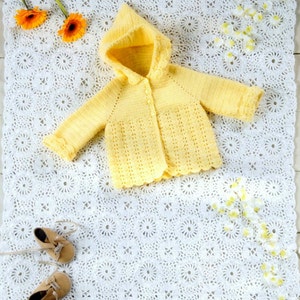 Vintage Crochet Pattern Baby Hoodie Jacket and Blanket or - Etsy