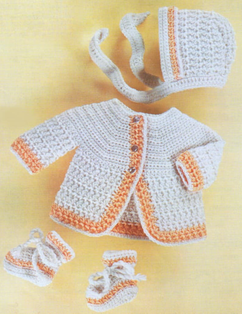 Vintage Crochet Pattern PDF Baby Matinee Set Jacket Etsy