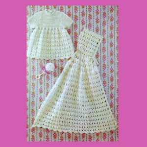 SALE *** Vintage Crochet Pattern  PDF Baby Carrying Cape with Hood   and Dress  Christening Robe Gown  Cloak Wrap Shawl Poncho