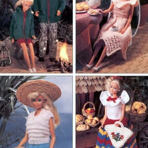 Vintage Knitting Pattern PDF Fashion Doll Clothes Honeymoon Cruise Wardrobe Dress Poncho Bikini Boy Girl Dolls Barbie Sindy image 4