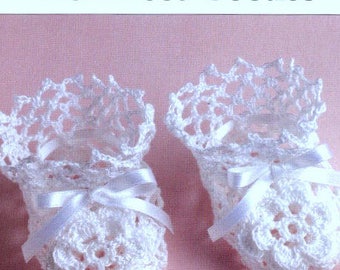 Vintage Crochet Pattern PDF Baby Booties Irish Rose Lace Christening Baptism Shoes Boots