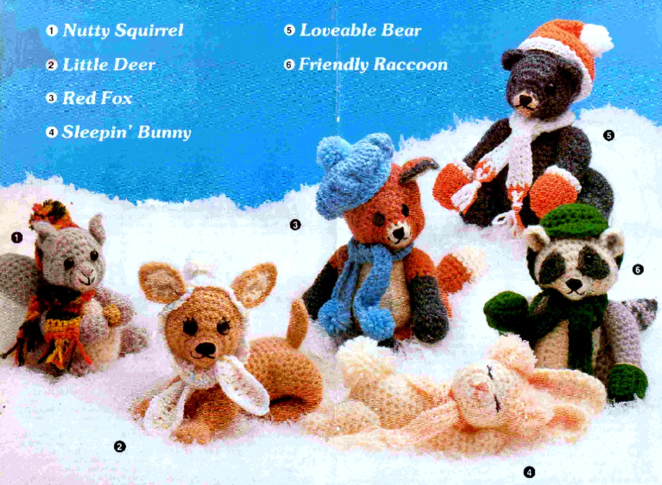 36 Squirrel Crochet Pattern: Enhance Your Skills With Adorable Designs 4 Vintage Crochet Pattern Forest Friends Squirrel Deer Fox