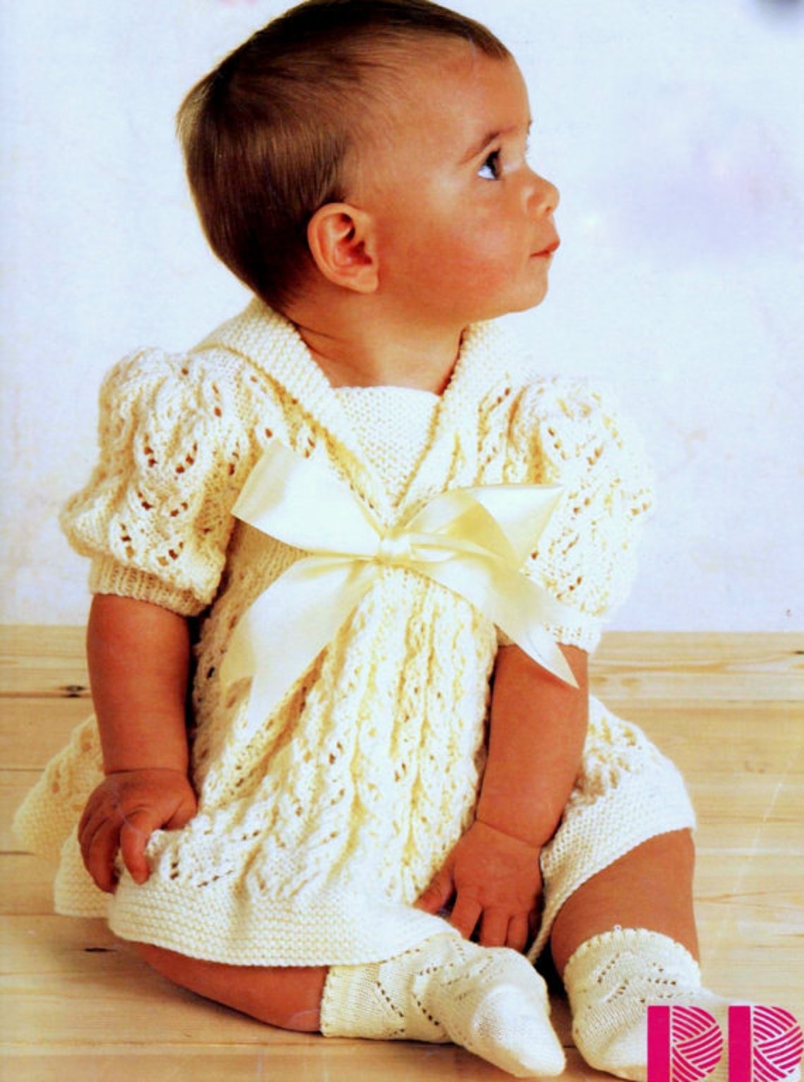 Vintage Knitting Pattern PDF Baby Dress Lace Stitch Ribbon | Etsy UK