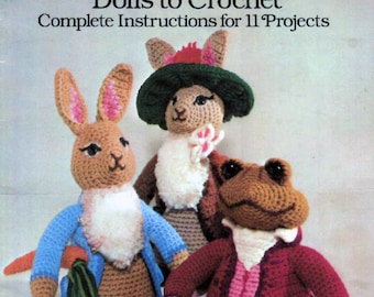 INSTANT DOWNLOAD PDF  Vintage Crochet Pattern Beatrix Potter Peter Rabbit and Friends 11 Toys  Toy Retro Amigurumi