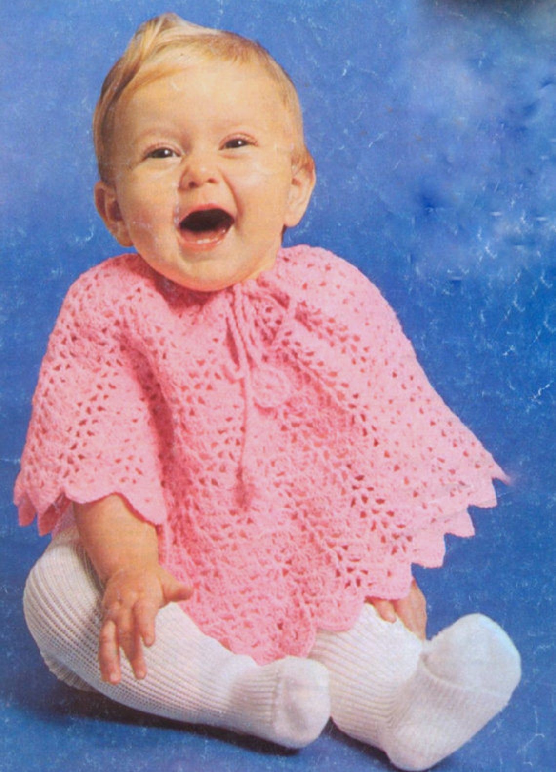 Vintage Crochet Pattern PDF Baby Poncho Cape Cloak Cover up | Etsy