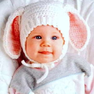 Vintage Crochet Pattern PDF Baby Bunny Hat and Mittens Mitts Rabbit