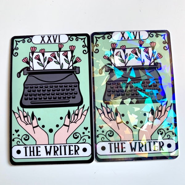 The Writer XXVI - Tarot Card Sticker - Reading Tarot Card Sticker - Bookish Stickers - Holographic - Kindle Sticker